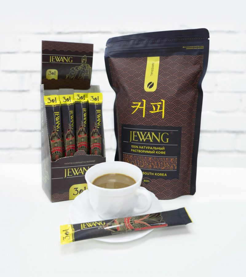 Дизайн упаковки для кофе «Jewang» 3в1